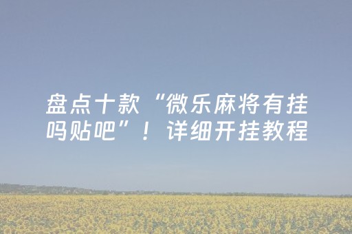 盘点十款“微乐麻将有挂吗贴吧”！详细开挂教程（确实真的有挂)-抖音