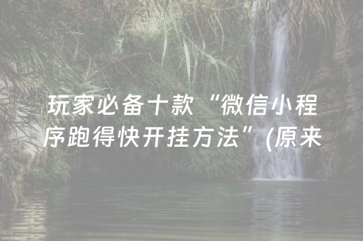 玩家必备十款“微信小程序跑得快开挂方法”(原来真的有挂)-抖音