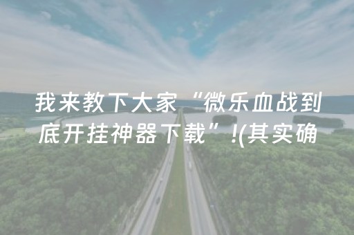 我来教下大家“微乐血战到底开挂神器下载”!(其实确实有挂)-抖音