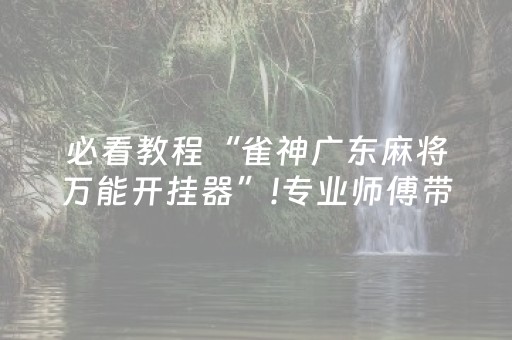 必看教程“雀神广东麻将万能开挂器”!专业师傅带你一起了解（详细教程）-抖音