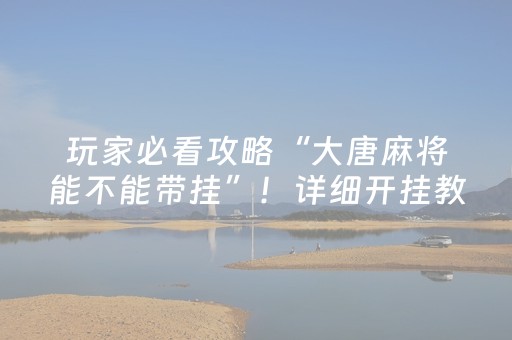 玩家必看攻略“大唐麻将能不能带挂”！详细开挂教程（确实真的有挂)-抖音