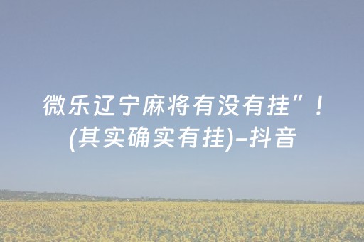 微乐辽宁麻将有没有挂”!(其实确实有挂)-抖音