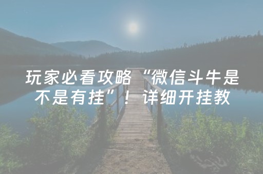 玩家必看攻略“微信斗牛是不是有挂”！详细开挂教程（确实真的有挂)-抖音