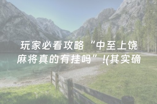 玩家必看攻略“中至上饶麻将真的有挂吗”!(其实确实有挂)-抖音