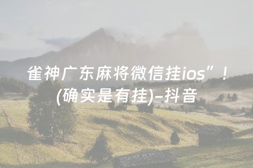 雀神广东麻将微信挂ios”!(确实是有挂)-抖音