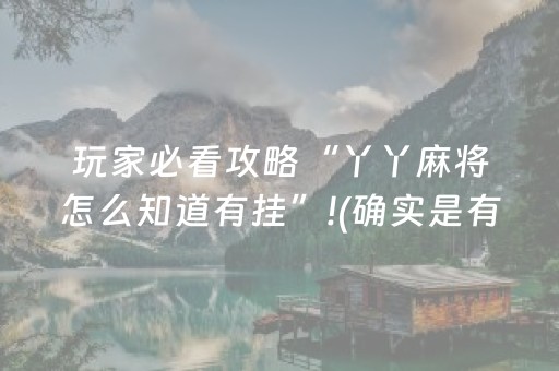 玩家必看攻略“丫丫麻将怎么知道有挂”!(确实是有挂)-抖音