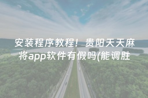 安装程序教程！贵阳天天麻将app软件有假吗(能调胜率吗)