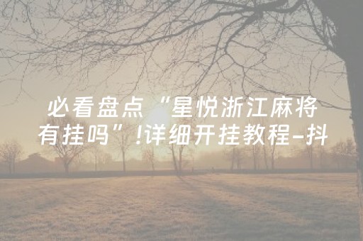 必看盘点“星悦浙江麻将有挂吗”!详细开挂教程-抖音