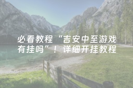 必看教程“吉安中至游戏有挂吗”！详细开挂教程（确实真的有挂)-抖音