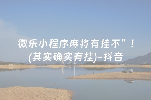 微乐小程序麻将有挂不”!(其实确实有挂)-抖音