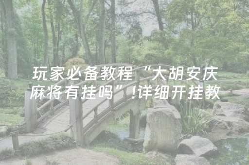 玩家必备教程“大胡安庆麻将有挂吗”!详细开挂教程-抖音