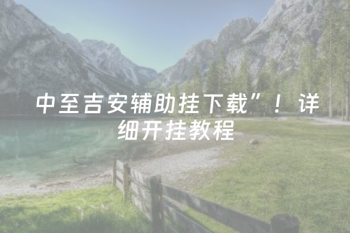 中至吉安辅助挂下载”！详细开挂教程（确实真的有挂)-抖音