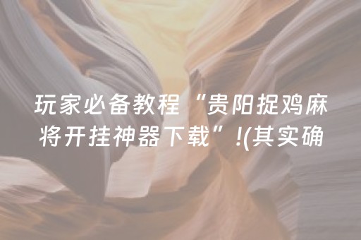 玩家必备教程“贵阳捉鸡麻将开挂神器下载”!(其实确实有挂)-抖音