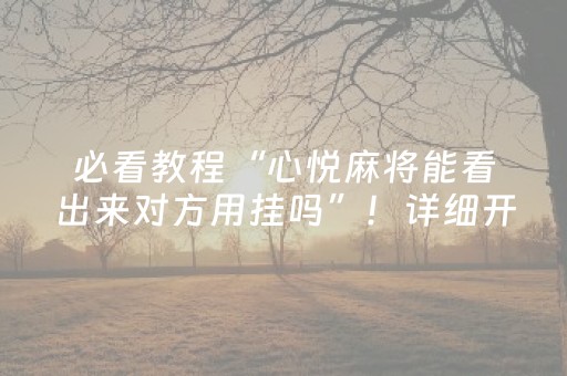 必看教程“心悦麻将能看出来对方用挂吗”！详细开挂教程（确实真的有挂)-抖音