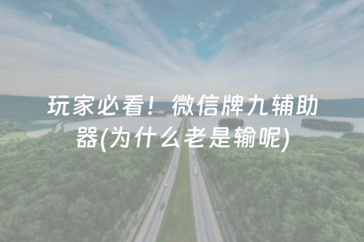 玩家必看！微信牌九辅助器(为什么老是输呢)