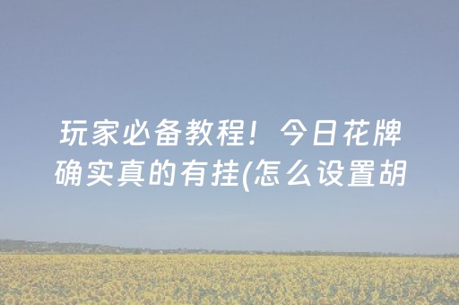 玩家必备教程！今日花牌确实真的有挂(怎么设置胡牌)