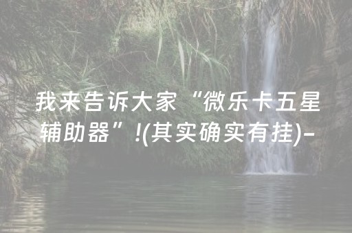 我来告诉大家“微乐卡五星辅助器”!(其实确实有挂)-抖音