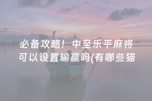 必备攻略！中至乐平麻将可以设置输赢吗(有哪些猫腻)