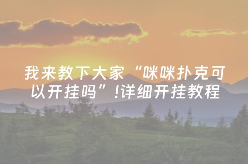 玩家必备教程“打哈儿麻将挂的使用方法（助赢神器通用版）