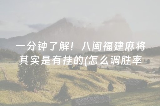 一分钟了解！八闽福建麻将其实是有挂的(怎么调胜率)
