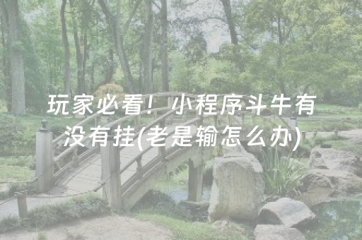 玩家必看！小程序斗牛有没有挂(老是输怎么办)