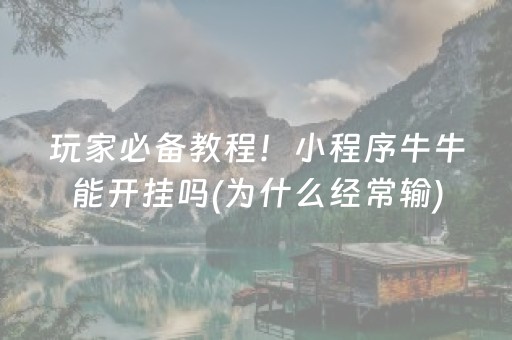 玩家必备教程！小程序牛牛能开挂吗(为什么经常输)
