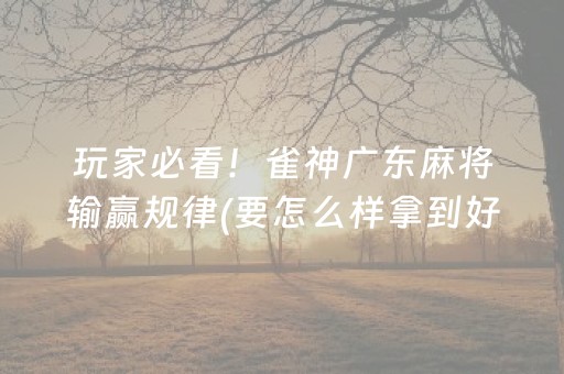 玩家必看！雀神广东麻将输赢规律(要怎么样拿到好牌)
