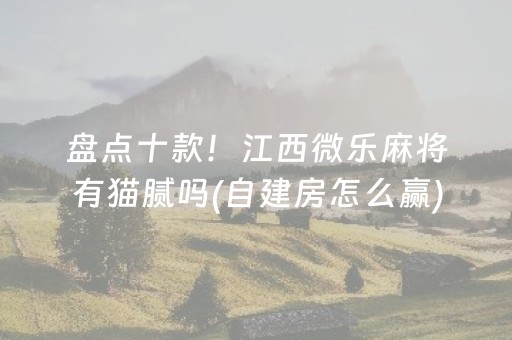 盘点十款！江西微乐麻将有猫腻吗(自建房怎么赢)