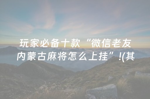 玩家必备十款“微信老友内蒙古麻将怎么上挂”!(其实确实有挂)-抖音