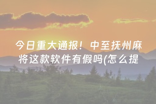 今日重大通报！中至抚州麻将这款软件有假吗(怎么提高胜率)