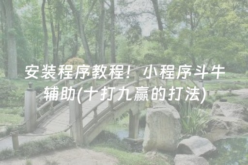 安装程序教程！小程序斗牛辅助(十打九赢的打法)
