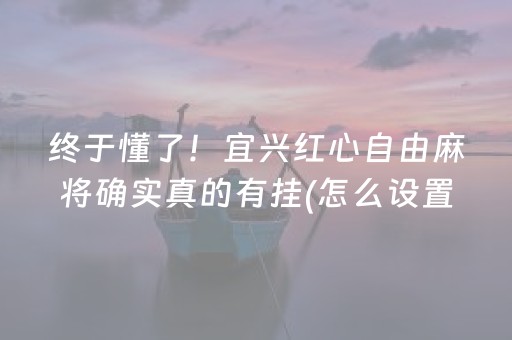 终于懂了！宜兴红心自由麻将确实真的有挂(怎么设置会赢)