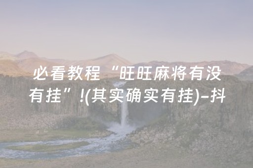 必看教程“旺旺麻将有没有挂”!(其实确实有挂)-抖音