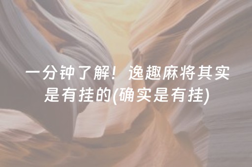 一分钟了解！逸趣麻将其实是有挂的(确实是有挂)