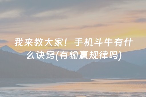 我来教大家！手机斗牛有什么诀窍(有输赢规律吗)
