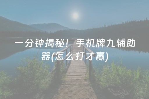 一分钟揭秘！手机牌九辅助器(怎么打才赢)
