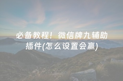 必备教程！微信牌九辅助插件(怎么设置会赢)