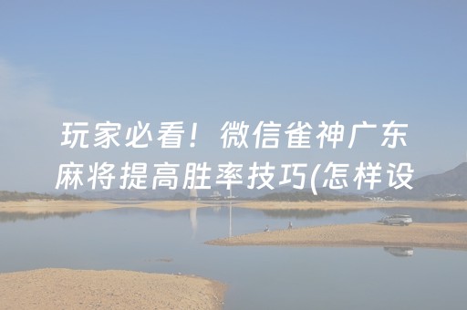 玩家必看！微信雀神广东麻将提高胜率技巧(怎样设置好牌)