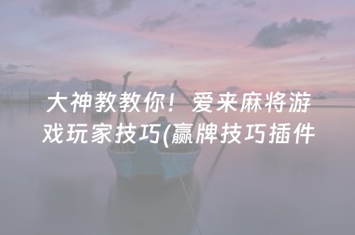 大神教教你！爱来麻将游戏玩家技巧(赢牌技巧插件安装)