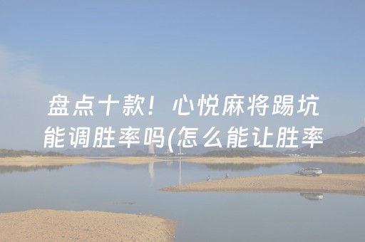 盘点十款！心悦麻将踢坑能调胜率吗(怎么能让胜率高)