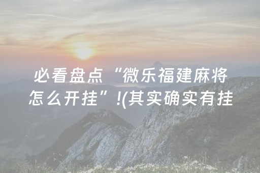 必看盘点“微乐福建麻将怎么开挂”!(其实确实有挂)-抖音
