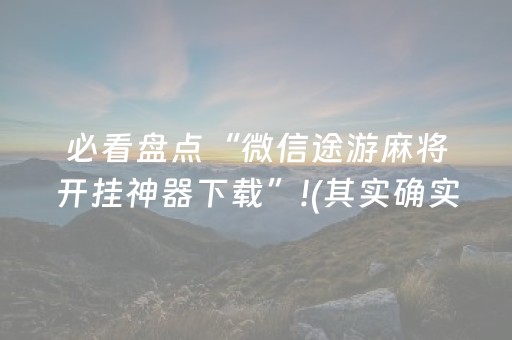 必看盘点“微信途游麻将开挂神器下载”!(其实确实有挂)-抖音