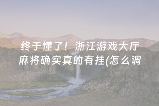 终于懂了！浙江游戏大厅麻将确实真的有挂(怎么调胜率)