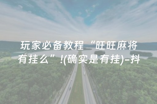 玩家必备教程“旺旺麻将有挂么”!(确实是有挂)-抖音