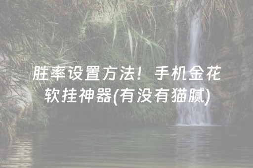 胜率设置方法！手机金花软挂神器(有没有猫腻)