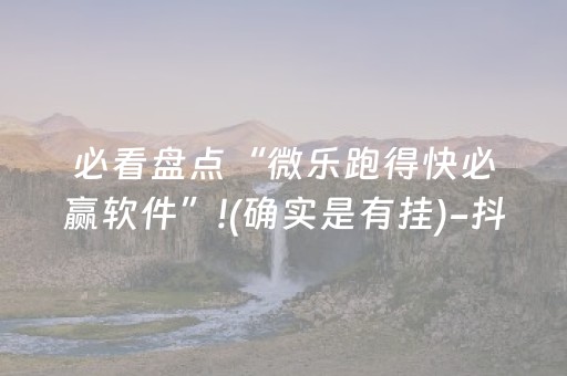必看盘点“微乐跑得快必赢软件”!(确实是有挂)-抖音