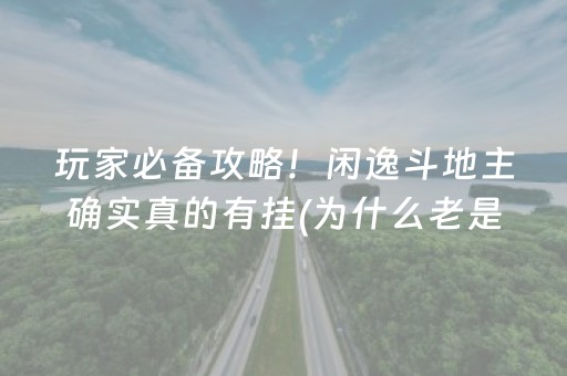 玩家必备攻略！闲逸斗地主确实真的有挂(为什么老是输)