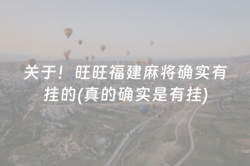 关于！旺旺福建麻将确实有挂的(真的确实是有挂)