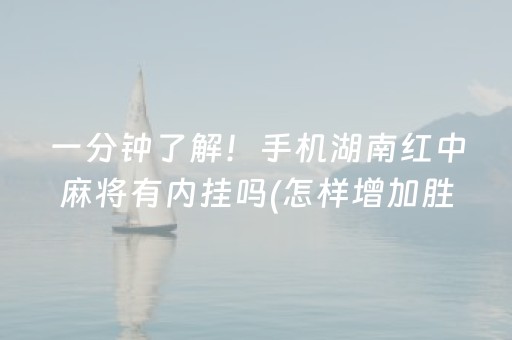 一分钟了解！手机湖南红中麻将有内挂吗(怎样增加胜率)