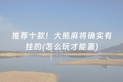 推荐十款！大熊麻将确实有挂的(怎么玩才能赢)